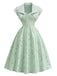2PCS 1940s Sweetheart Satin Floral Dress With Bolero Jacket