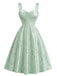 2PCS 1940s Sweetheart Satin Floral Dress With Bolero Jacket