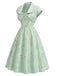 2PCS 1940s Sweetheart Satin Floral Dress With Bolero Jacket