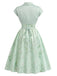 2PCS 1940s Sweetheart Satin Floral Dress With Bolero Jacket