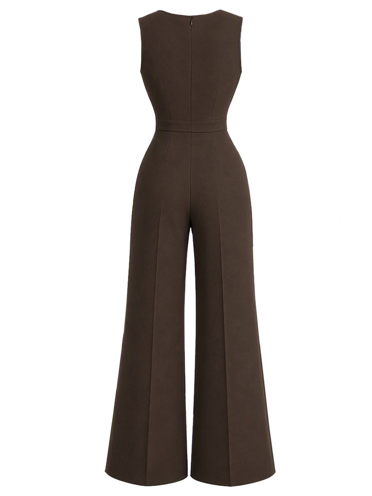 [Pre-Sale] 2PCS 1930s Bishop Sleeve Blouse & Pocket Wide Leg Jumpsuit