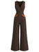 [Pre-Sale] 2PCS 1930s Bishop Sleeve Blouse & Pocket Wide Leg Jumpsuit