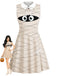 Beige 1960s Halloween Mummy Peter Pan Collar Sleeveless Dress