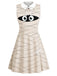 Beige 1960s Halloween Mummy Peter Pan Collar Sleeveless Dress