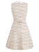 Beige 1960s Halloween Mummy Peter Pan Collar Sleeveless Dress