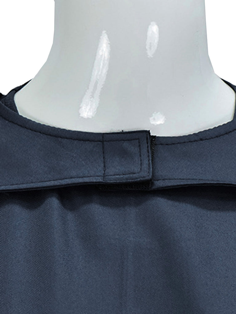 Navy Blue 1970s Queen Cosplay Pleated Dress with Cape