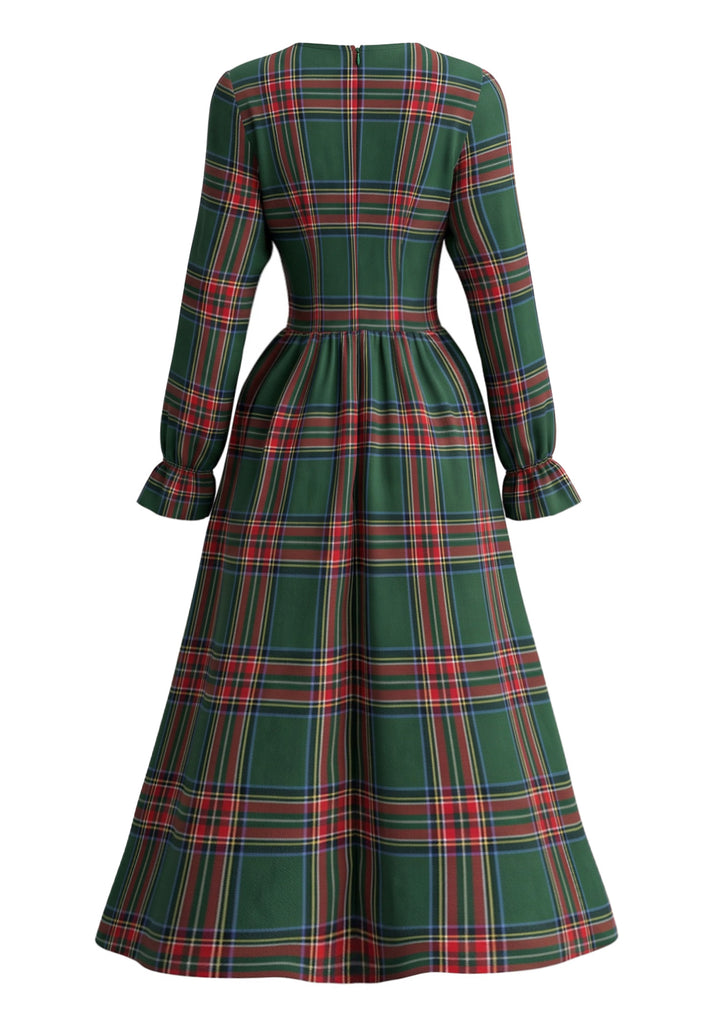 1950s Christmas Plaid Dress 2
