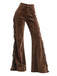 Western Fringe Faux Suede Flared Pants 2