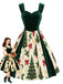 [Pre-Sale] Green 1950s Velvet Christmas Tree Print Dress