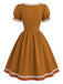 Light Brown 1960s Christmas Dress 4