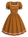 Light Brown 1960s Christmas Dress 13
