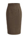 [Pre-Sale] 2PCS 1940s Herringbone Stand Collar Ruffled Jacket & Pencil Skirt