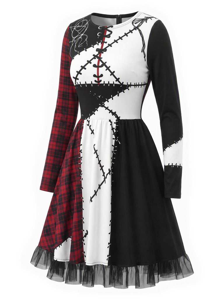 [Pre-Sale] 1970s Ragdoll Punk Patchwork Mini Dress 4