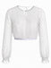 1950s Polka Dot Mesh Crop Top with Ruffled Cuffs