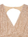 Sequin V Neck Asymmetric Bodycon Mini Dress 7