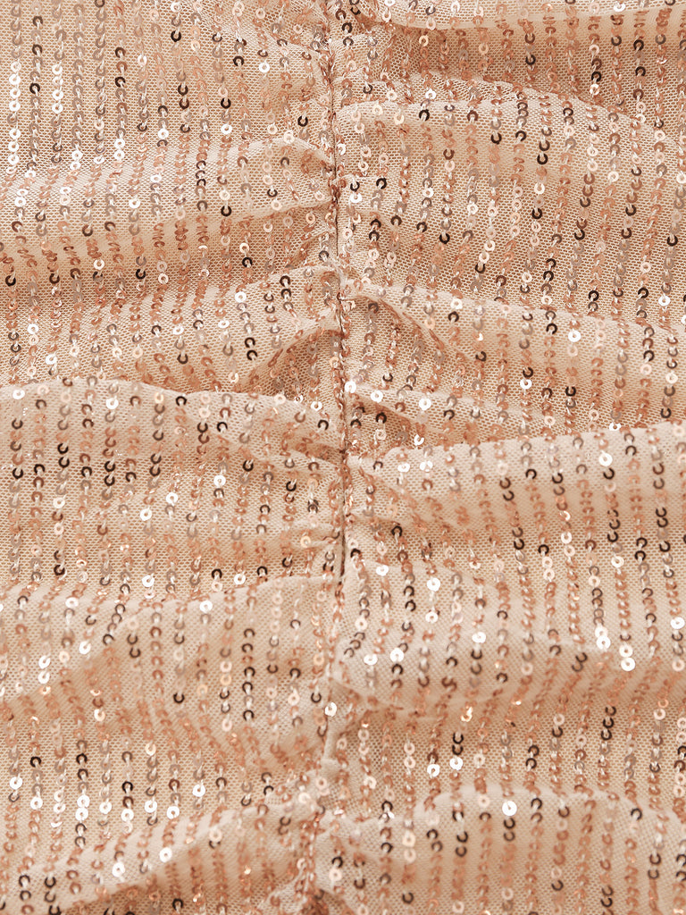 Sequin V Neck Asymmetric Bodycon Mini Dress 8