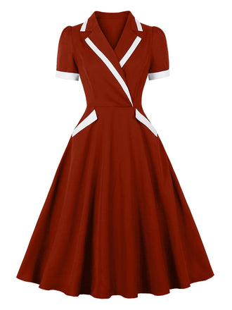 1950s V Neck Dress 9