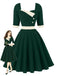 Color Block Square Neck Fit and Flare Dress 1