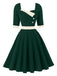 Color Block Square Neck Fit and Flare Dress 2