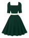 Color Block Square Neck Fit and Flare Dress 3