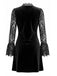 Velvet Lace Trim V Neck Mini Dress 2