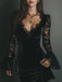 Velvet Lace Trim V Neck Mini Dress 3