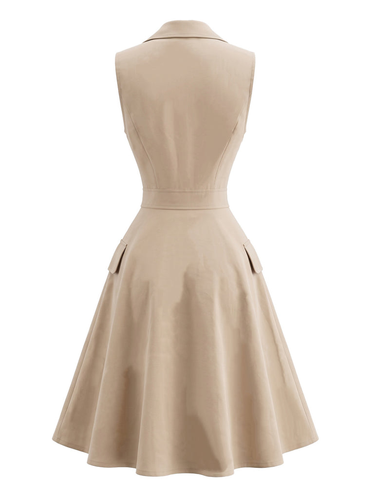Light Khaki 1950s Dress 2