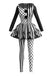 Black 1950s Polka Dot Stripe Clown Costume Set
