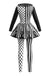 Black 1950s Polka Dot Stripe Clown Costume Set