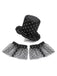 Black 1950s Polka Dot Stripe Clown Costume Set