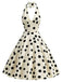 Beige 1950s Polka Dot Halter Dress 1