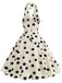 Beige 1950s Polka Dot Halter Dress 2