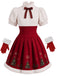 [Pre-Sale] 1950s Red White Bow Trim Mini Dress 1
