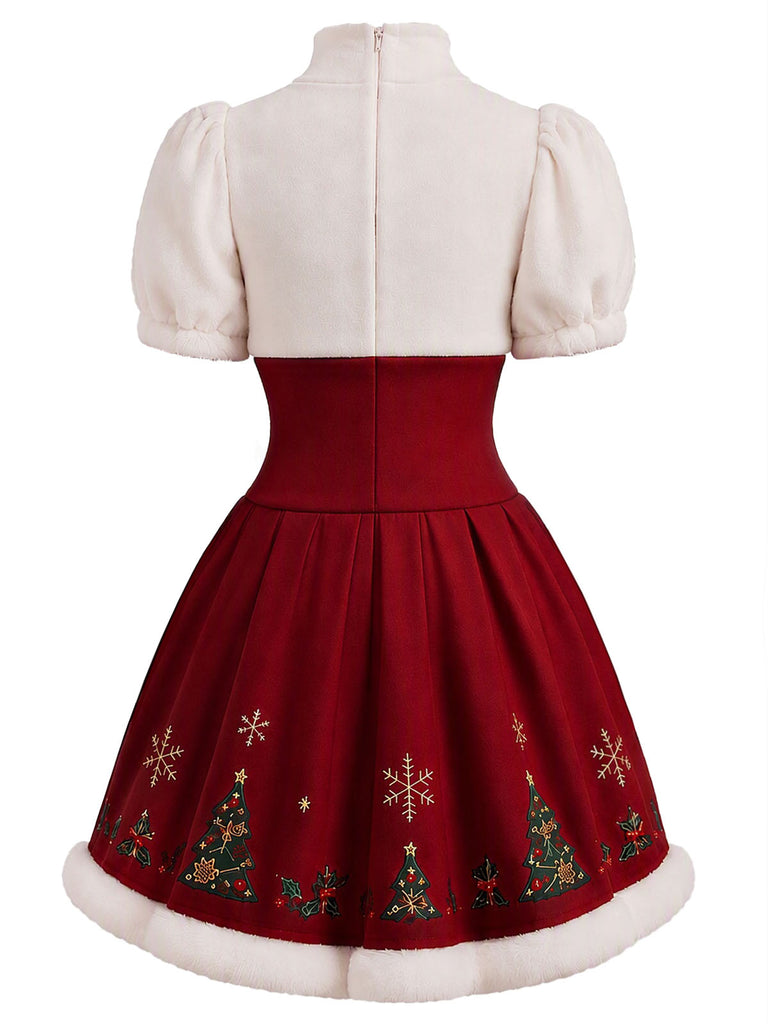 [Pre-Sale] 1950s Red White Bow Trim Mini Dress 4