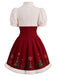 [Pre-Sale] 1950s Red White Bow Trim Mini Dress 4