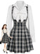 [Pre-Sale] 1950s Black and White Plaid Pinafore Dress 1