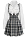 [Pre-Sale] 1950s Black and White Plaid Pinafore Dress 4