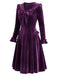 [Pre-Sale] 1960s Purple Velvet Ruffle Collar Midi Dress 4