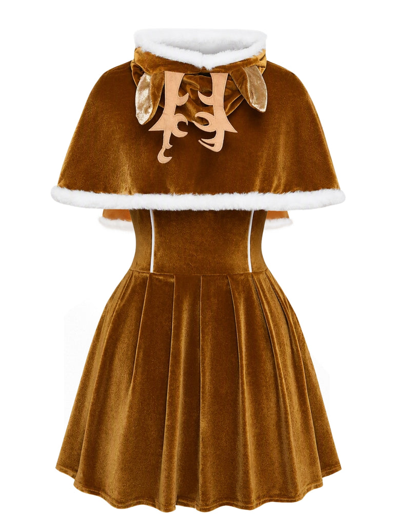 Christmas Velvet Reindeer Costume Skirt Set 2
