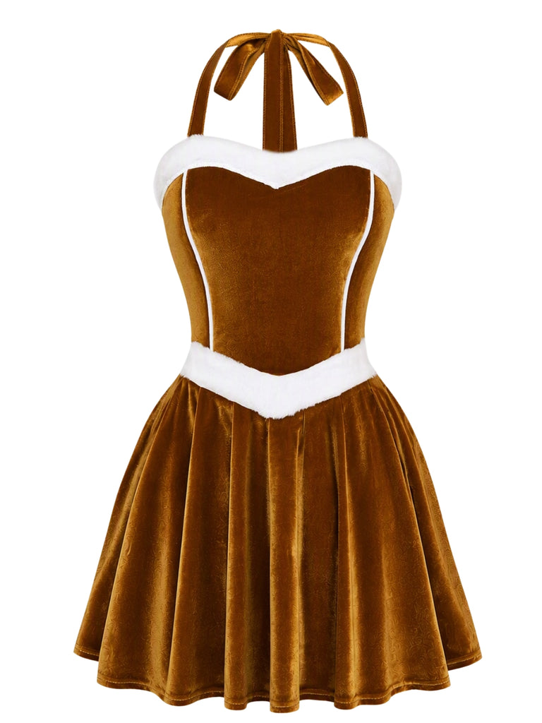 Christmas Velvet Reindeer Costume Skirt Set 6