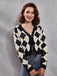 Color Block Diamond Knit Cropped Cardigan 7