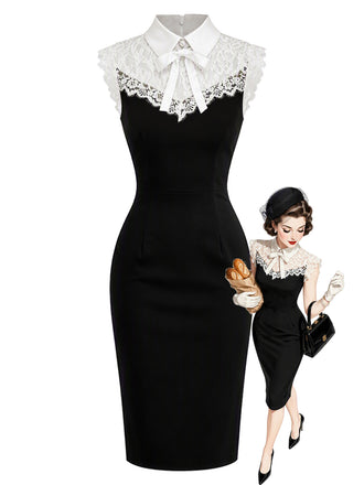 黑白拼色 1960s Dress 1