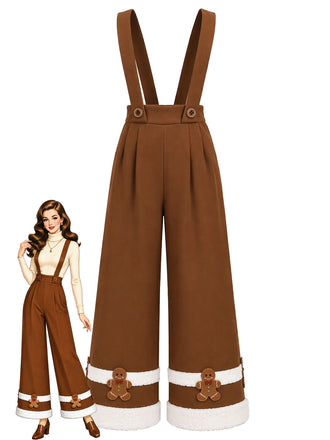 [Pre-Sale] Brown Gingerbread Raw Hem Suspender Overalls 1