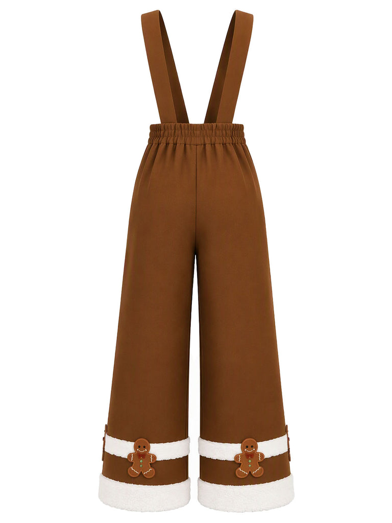 [Pre-Sale] Brown Gingerbread Raw Hem Suspender Overalls 3