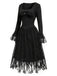 [Pre-Sale] 1970s Black Square Neck Gothic Knit Dress 4