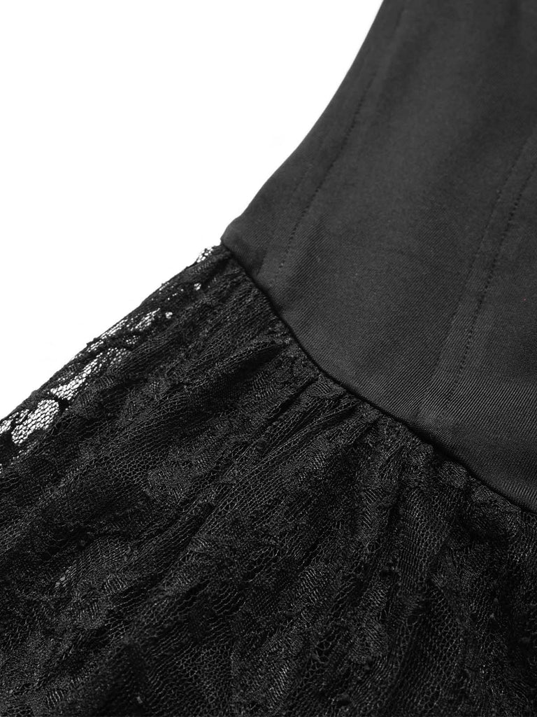 [Pre-Sale] 1970s Black Square Neck Gothic Knit Dress 6