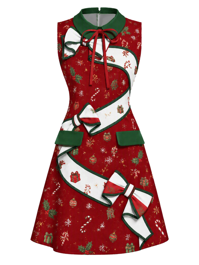 [Pre-Sale] 1960s Printed V Neck Midi Dress 2
