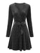 Sequin V Neck Fit and Flare Mini Dress 1