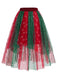 [Pre-Sale] 1950s Christmas Metallic Mesh Flared Skirt 2