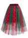 [Pre-Sale] 1950s Christmas Metallic Mesh Flared Skirt 3